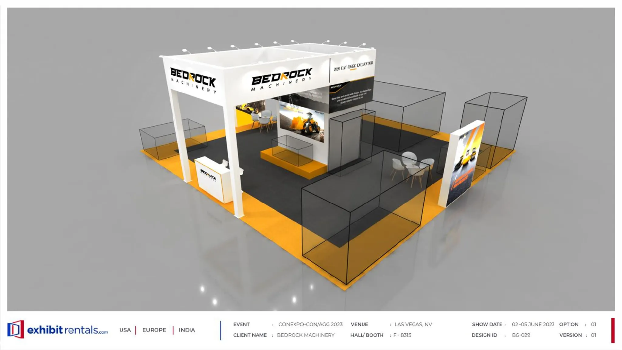 40x40 Island booth design by Exhibit-Rentals